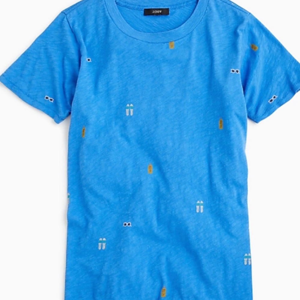 J Crew Beach Day Tee In Seacoast Blue NWOT
